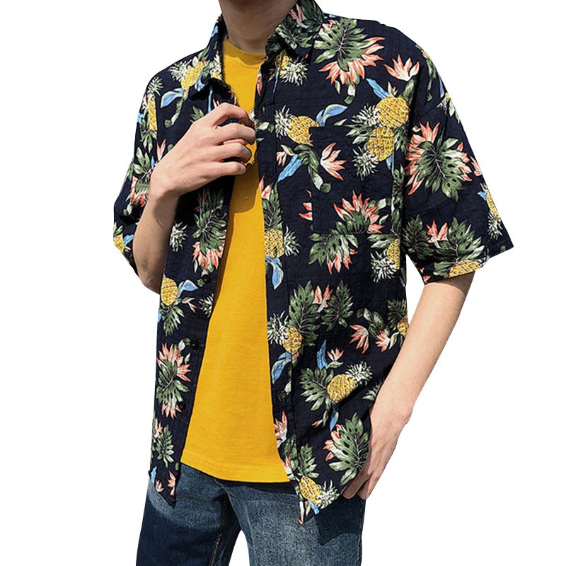 Pineapple Summer Cotton Men’s Shirt - ohpineapple