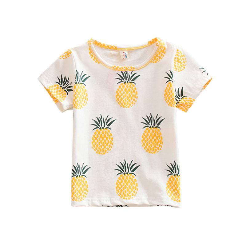 Kids Boys and Girls Short Sleeve Shirt Pineapple Tee 3-7 T - ohpineapple