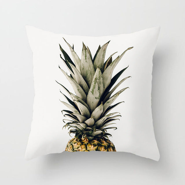 Tropical Style Pineapple Print Cushion Cover - ohpineapple