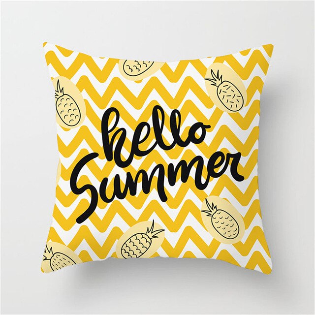 Luxury Hello Summer Pineapple Printed Cushion Covers - ohpineapple