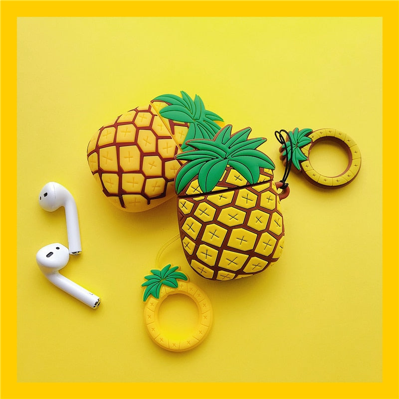 Cute 3D Pineapple Fruit Shockproof Headphone Cases For Apple Airpods - ohpineapple