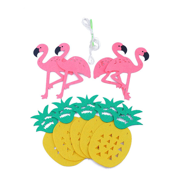 1 Set Flamingo & Pineapple Garland Leave Banner - ohpineapple