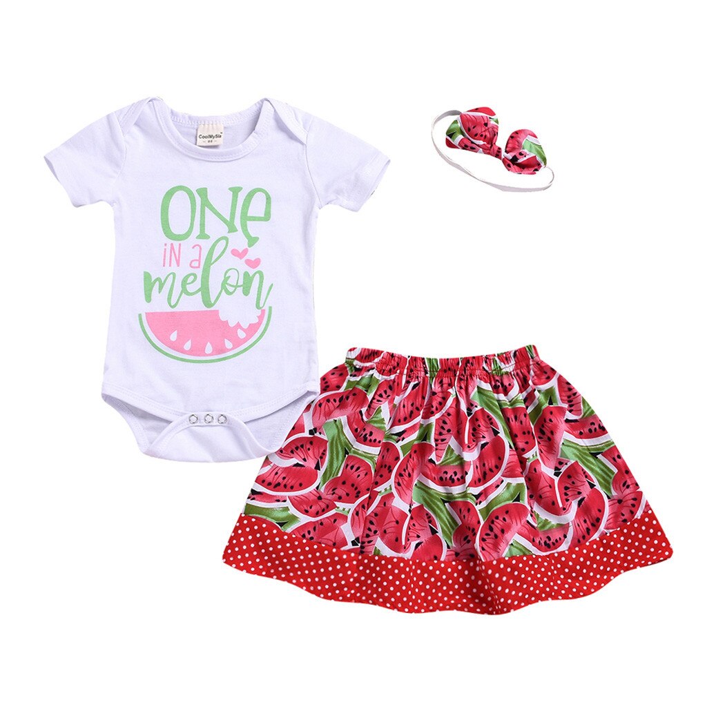 Toddler Girl Watermelon Clothes Set Summer Letter - ohpineapple