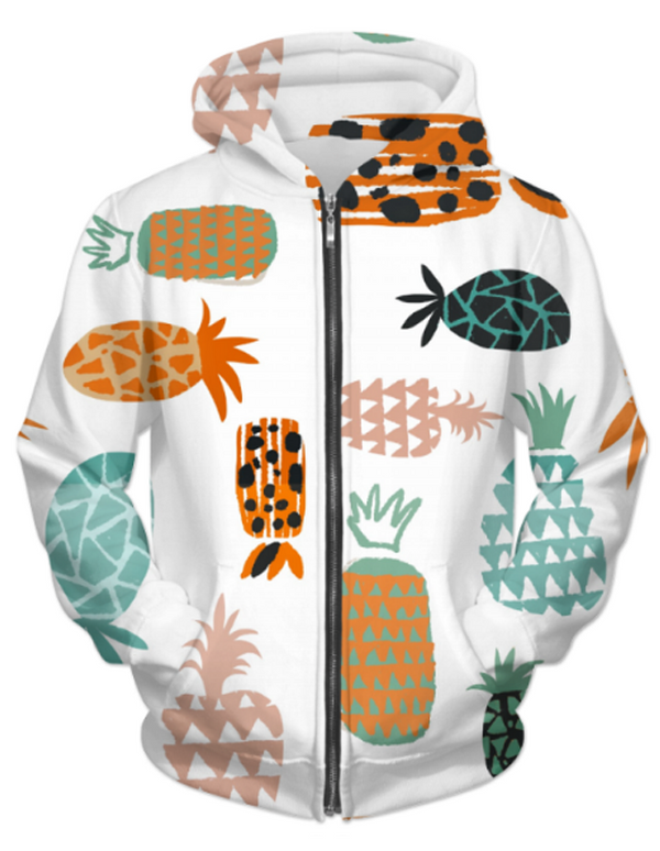 Crazy Pineapples Zip Hoodie - ohpineapple