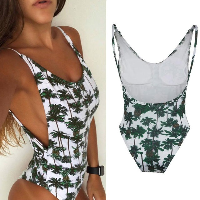 Popular Women's Piece Of Swimsuit Pineapple Print - ohpineapple