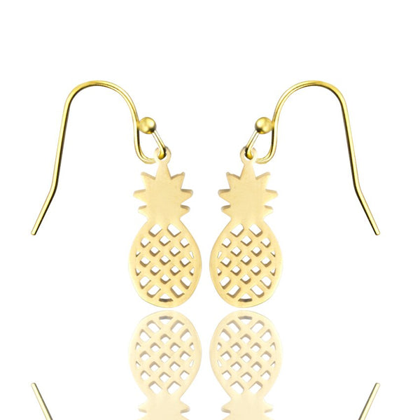 Summer Style Pineapple Earrings Silver Color Small - ohpineapple