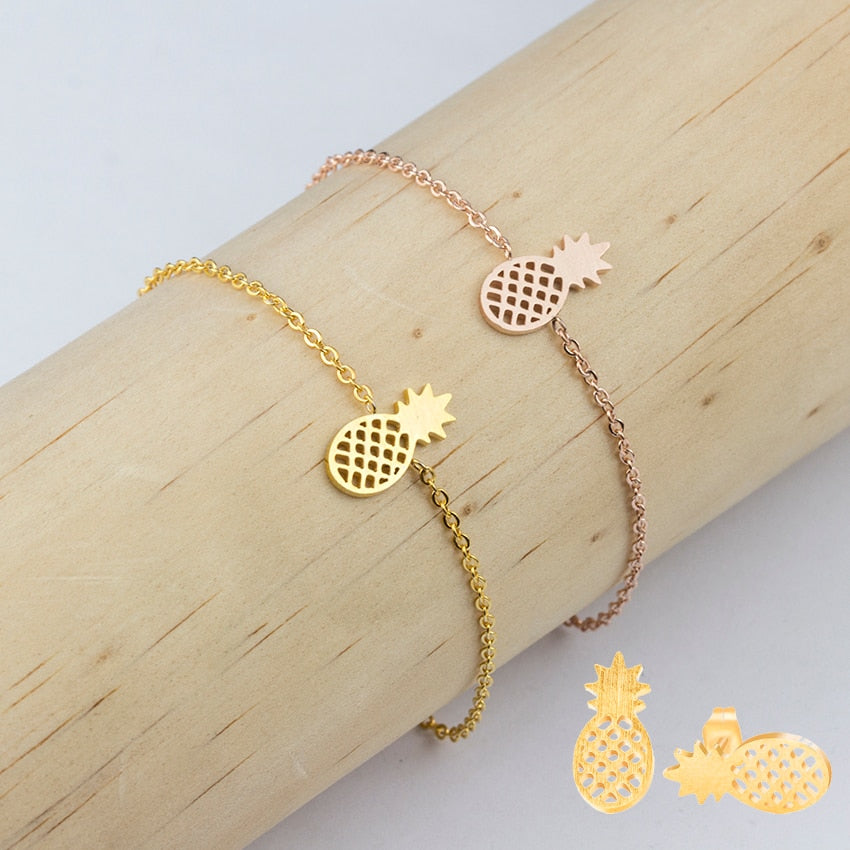 Women Girls Summer Fruit Style Pineapple Stud - ohpineapple